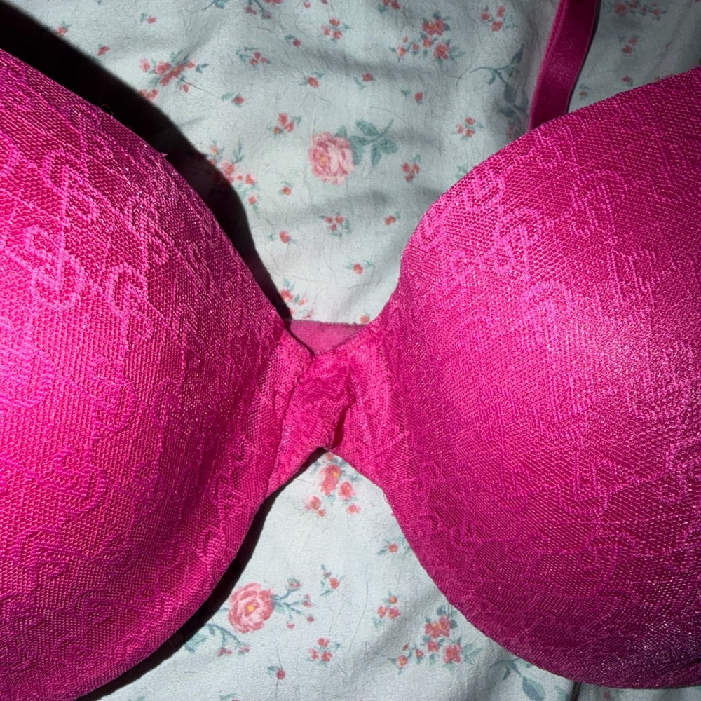 VS Fuchsia Lace-Detail Demi Bra - Women's Intimates - Picture 2 of 7
